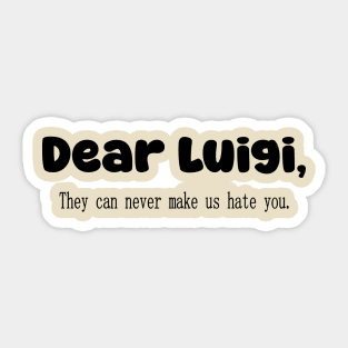 Dear Luigi Tee Sticker